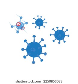 Isometrische Nanotechnologie-Komposition mit isoliertem wissenschaftlichem Forschungsbild auf unscharfem Hintergrund, Vektorgrafik