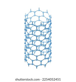Composición nanotecnológica isotítrica con imagen de investigación científica aislada sobre ilustración vectorial en fondo blanco