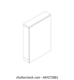 Isometric narrow cupboard for bottles. Kitchen cabinet in a modern style, isolated on white background. Vector illustration