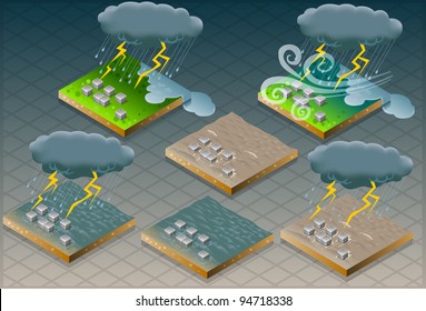 Isometric Natural Disaster Flood Mud Terrain