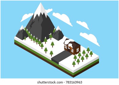 isometric nature landscape