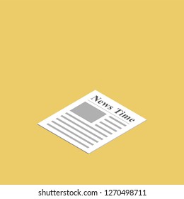 Isometric newpaper flat icon. Vector publication