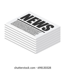 Isometric Newspaper Stack