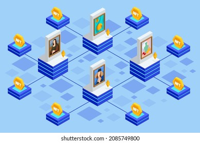 Isometric NFT Non-fungible token is a unique and non-interchangeable unit of data stored on a digital ledger blockchain. Digital art NFTs, generative art