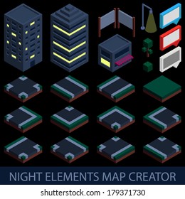 Isometric night elements map creator