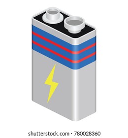 Isometric Nine Volt Battery