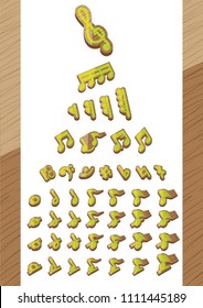 Isometric nodes music Icon in Vector Illustration.