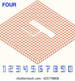 Isometric Number Set : Vector Illustration