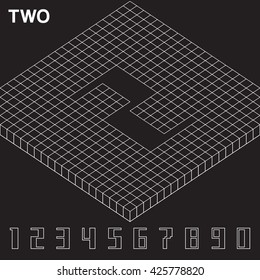 Isometric Number Set : Vector Illustration