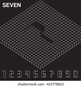 Isometric Number Set : Vector Illustration