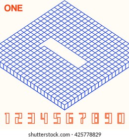 Isometric Number Set : Vector Illustration