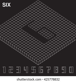 Isometric Number Set : Vector Illustration