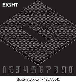 Isometric Number Set : Vector Illustration