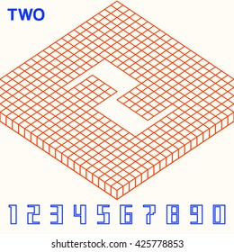 Isometric Number Set : Vector Illustration