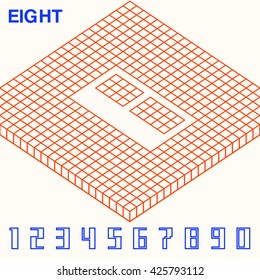 Isometric Number Set : Vector Illustration
