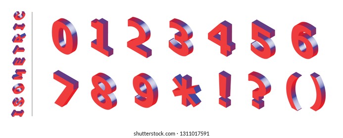 Isometric number vector illustration