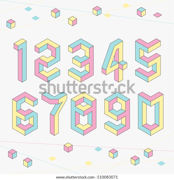 Isometric Numbers 3d Digit Set Vector Stock Vector (Royalty Free ...