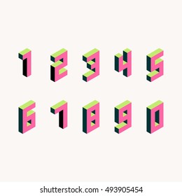 Isometric Numbers In Color