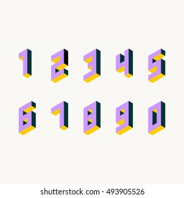 Isometric Numbers In Color