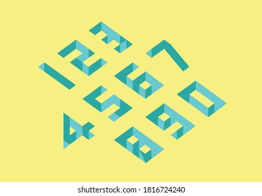 Isometric Numbers and Figures Vector and Illustration Numbers