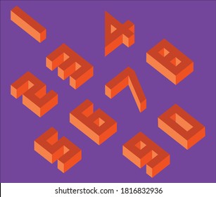 Isometric Numbers and Figures Vector and Illustration Numbers