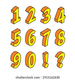 Isometric Numbers Number 3d Colorful