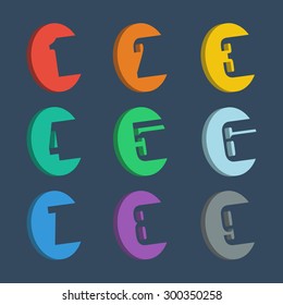 Isometric numbers set. Design vector illustration.