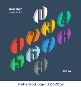 Isometric numbers set. Design vector illustration.