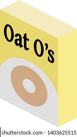 Isometric Oat Breakfast Cereal Box