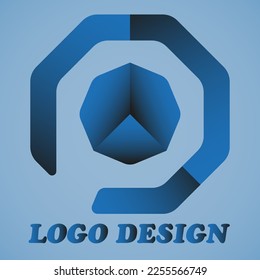 Isometric Octagonal Icon Art Logo Design