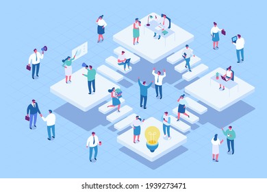 Isometric office people vector set. Office life. Business people, Teamwork. 