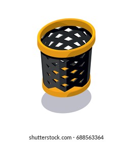 Isometric office recycle bin icon