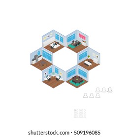 Isometric Office vector illustration