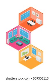 Isometric Office vector illustration