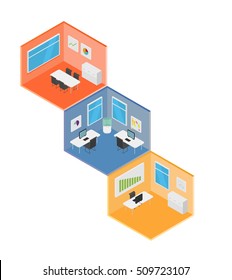 Isometric Office vector illustration