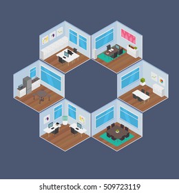 Isometric Office vector illustration