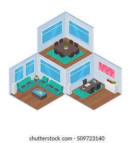 Isometric Office vector illustration