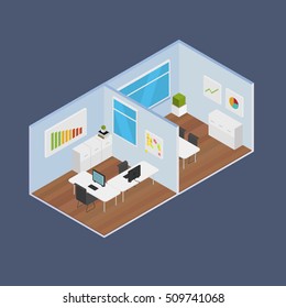 Isometric Office vector illustration