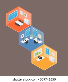 Isometric Office vector illustration
