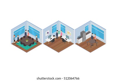Isometric Office vector illustration