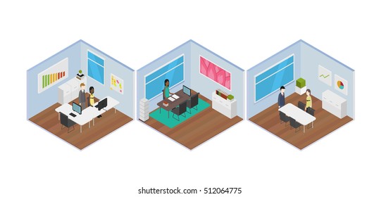 Isometric Office vector illustration