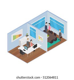 Isometric Office vector illustration
