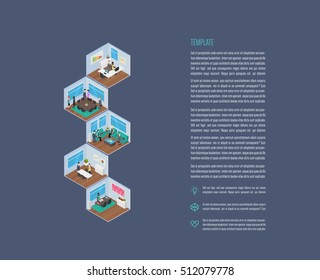 Isometric Office vector illustration