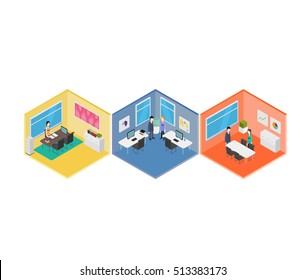 Isometric Office vector illustration