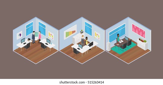 Isometric Office vector illustration