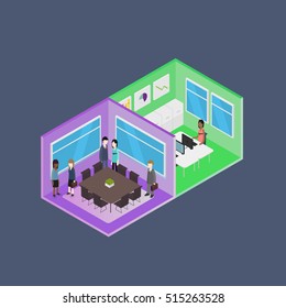 Isometric Office vector illustration
