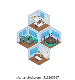 Isometric Office vector illustration