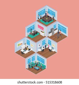 Isometric Office vector illustration
