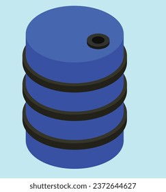 isometric oil barrel test vector design illustration