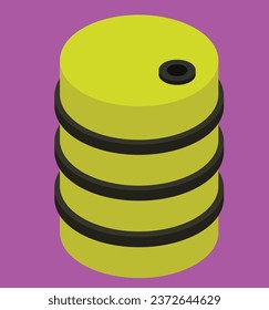 isometric oil barrel test vector design illustration